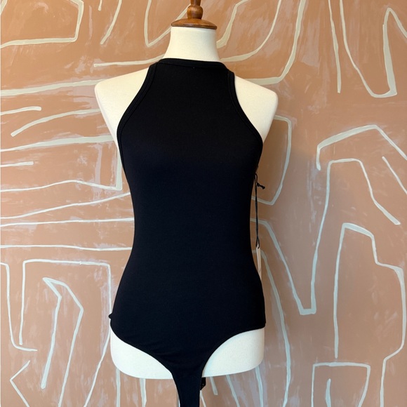Agolde Tops - NWT Agolde Rainne Black High Neck Racerback Bodysuit